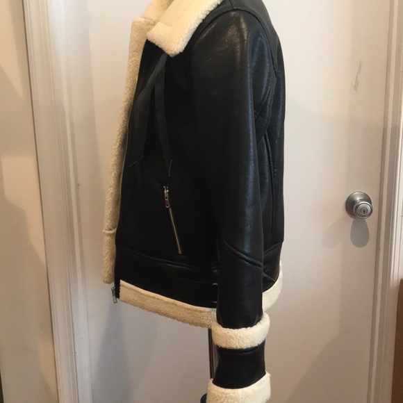 Faux Shearling Aviator Jacket - Picture 2 of 7
